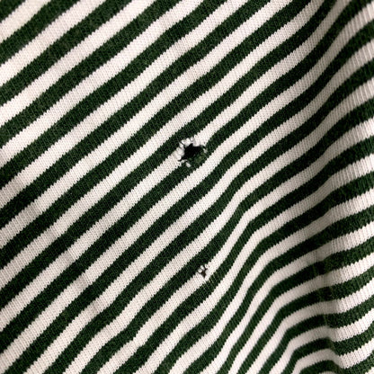 【現状渡し品】【メンズ】 Abercrombie&Fitch アバークロンビーアンドフィッチ SS RIB SLEEVE TEE BORDER ショートスリーブ リブ スリーブ Tシャツ ボーダー USA製 半袖 トップス 146-250802-as-23-izu サイズ：L カラー：グリーン×ホワイト 万代Net店