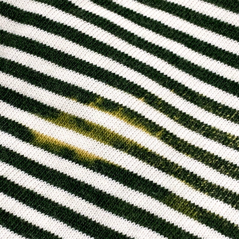 【現状渡し品】【メンズ】 Abercrombie&Fitch アバークロンビーアンドフィッチ SS RIB SLEEVE TEE BORDER ショートスリーブ リブ スリーブ Tシャツ ボーダー USA製 半袖 トップス 146-250802-as-23-izu サイズ：L カラー：グリーン×ホワイト 万代Net店