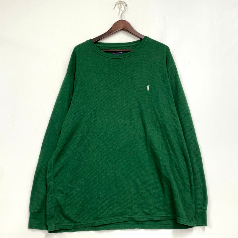 【中古品】【メンズ】 POLO RALPH LAUREN ポロ・ラルフローレン MICRO WAFFLE LS TEE マイクロ ワッフル ロングスリーブ Tシャツ 長袖 トップス 147-250802-as-21-izu サイズ：2XL カラー：グリーン 万代Net店