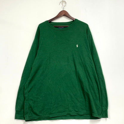 【中古品】【メンズ】 POLO RALPH LAUREN ポロ・ラルフローレン MICRO WAFFLE LS TEE マイクロ ワッフル ロングスリーブ Tシャツ 長袖 トップス 147-250802-as-21-izu サイズ：2XL カラー：グリーン 万代Net店
