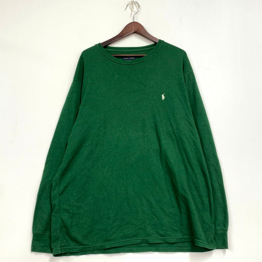 【中古品】【メンズ】 POLO RALPH LAUREN ポロ・ラルフローレン MICRO WAFFLE LS TEE マイクロ ワッフル ロングスリーブ Tシャツ 長袖 トップス 147-250802-as-21-izu サイズ：2XL カラー：グリーン 万代Net店