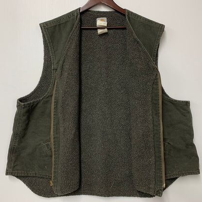 【中古品】【メンズ】 Carhartt カーハート BOA LINER DUCK VEST V13MOS ボア ライナー ダック ベスト USA製 146-250801-as-05-izu サイズ：2XL カラー：グリーン系 万代Net店
