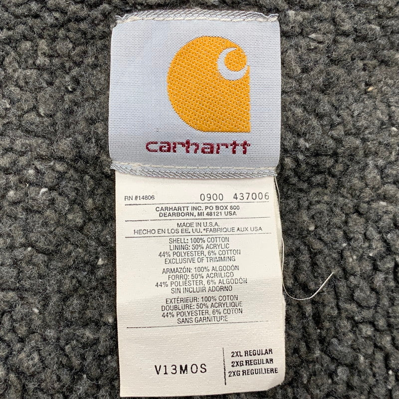 【中古品】【メンズ】 Carhartt カーハート BOA LINER DUCK VEST V13MOS ボア ライナー ダック ベスト USA製 146-250801-as-05-izu サイズ：2XL カラー：グリーン系 万代Net店
