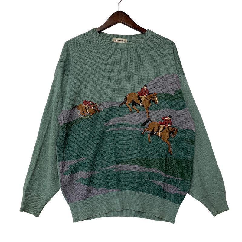 【中古品】【メンズ】 TOTEMPOLE トーテムポール KNIT SWEATER ニット スウェット トップス 長袖 146-250802-rk-19-izu サイズ：L カラー：ライトグリーン 万代Net店