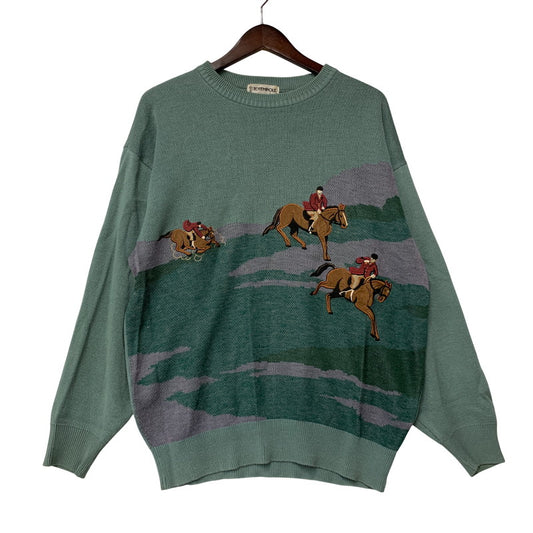 【中古品】【メンズ】 TOTEMPOLE トーテムポール KNIT SWEATER ニット スウェット トップス 長袖 146-250802-rk-19-izu サイズ：L カラー：ライトグリーン 万代Net店