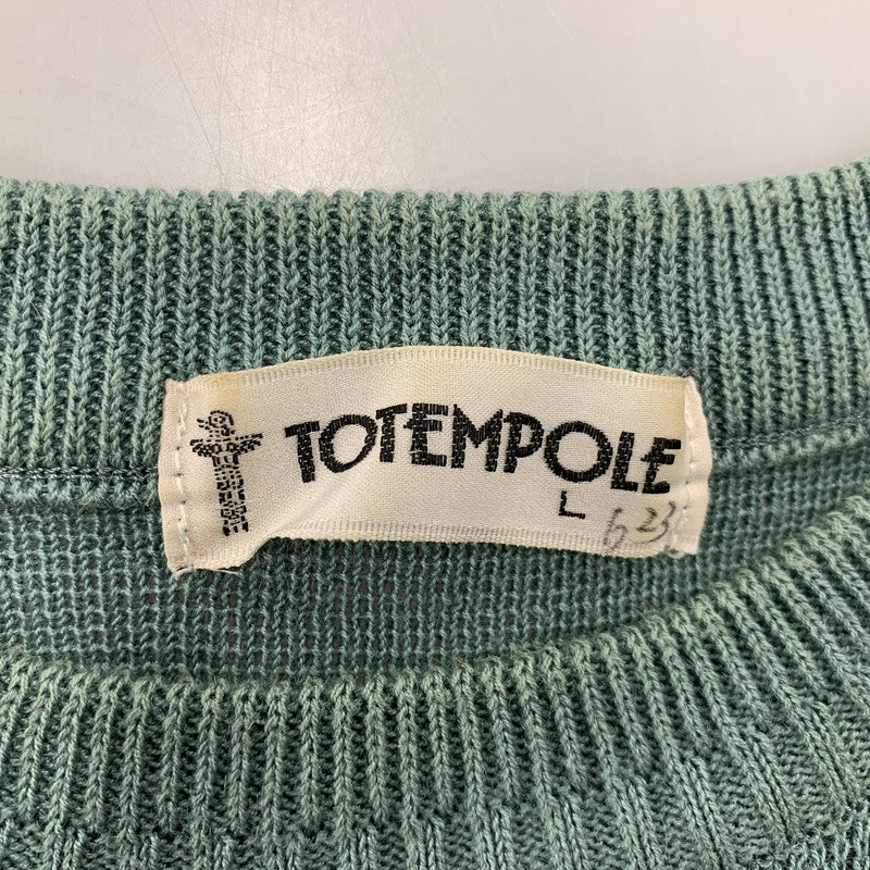 【中古品】【メンズ】 TOTEMPOLE トーテムポール KNIT SWEATER ニット スウェット トップス 長袖 146-250802-rk-19-izu サイズ：L カラー：ライトグリーン 万代Net店