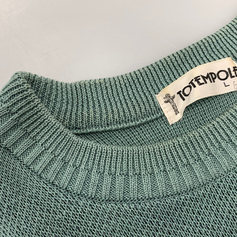 【中古品】【メンズ】 TOTEMPOLE トーテムポール KNIT SWEATER ニット スウェット トップス 長袖 146-250802-rk-19-izu サイズ：L カラー：ライトグリーン 万代Net店