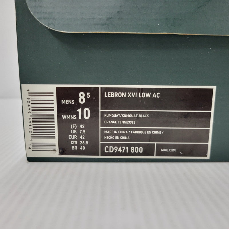 【中古品】【メンズ】 NIKE ナイキ × ATMOS アトモス LEBRON 16 LOW AC CD9471-800 レブロン 16 ロー AC スニーカー シューズ 靴 160-250801-as-19-izu サイズ：26.5cm カラー：KUMQUAT/KUMQUAT-BLACK 万代Net店