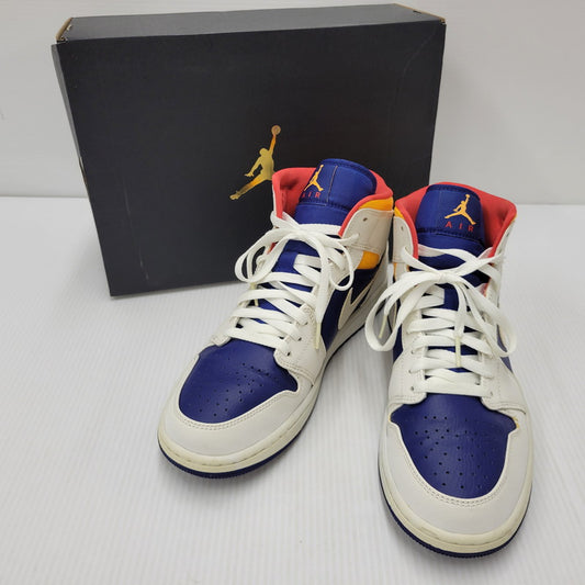 【中古品】【メンズ】 NIKE ナイキ AIR JORDAN 1 MID 554724-131 エアジョーダン1 ミッド スニーカー シューズ 靴 160-250801-as-18-izu サイズ：27cm カラー：WHITE/LASER ORANGE 万代Net店