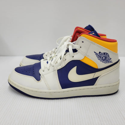 【中古品】【メンズ】 NIKE ナイキ AIR JORDAN 1 MID 554724-131 エアジョーダン1 ミッド スニーカー シューズ 靴 160-250801-as-18-izu サイズ：27cm カラー：WHITE/LASER ORANGE 万代Net店
