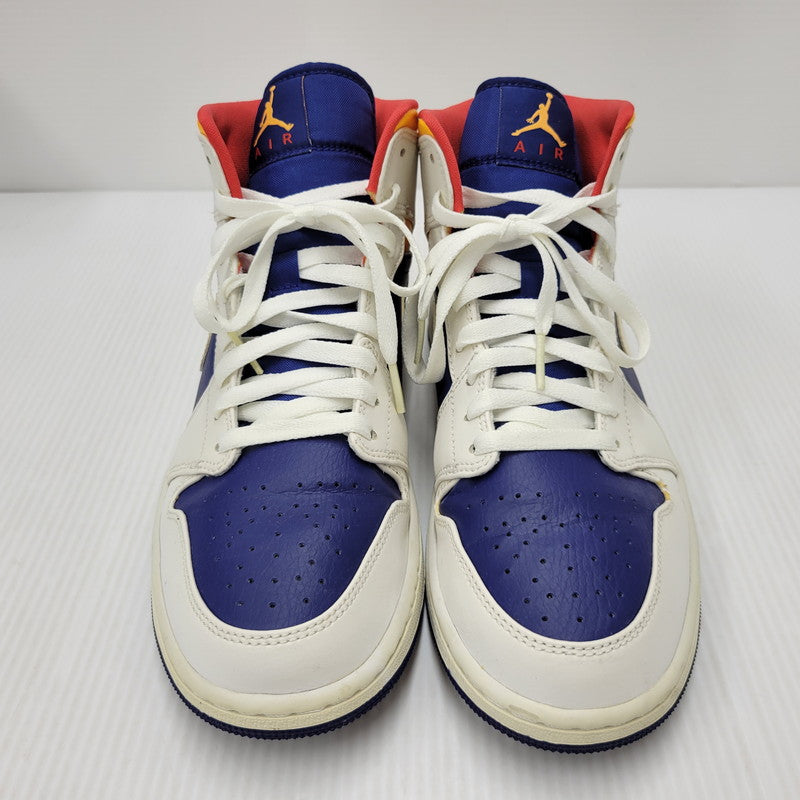 【中古品】【メンズ】 NIKE ナイキ AIR JORDAN 1 MID 554724-131 エアジョーダン1 ミッド スニーカー シューズ 靴 160-250801-as-18-izu サイズ：27cm カラー：WHITE/LASER ORANGE 万代Net店