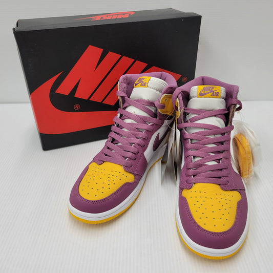 【中古美品】【メンズ】 NIKE ナイキ 555088-706 AIR JORDAN エアジョーダン 1 HIGH ハイ OG BROTHERHOOD ブラザーフッド スニーカー シューズ 靴 160-250801-ya-05-izu サイズ：27cm カラー：ユニバーシティゴールド/ライトボルドー 万代Net店