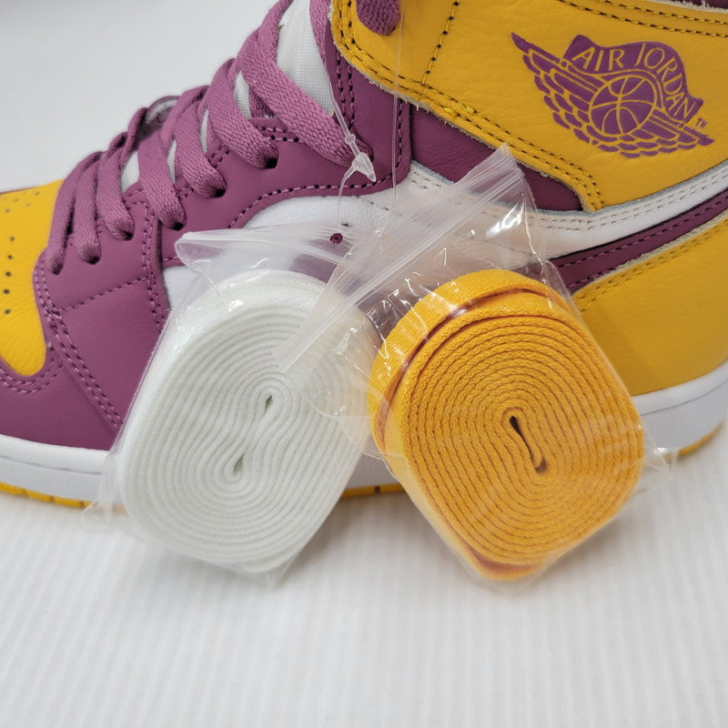 【中古美品】【メンズ】 NIKE ナイキ 555088-706 AIR JORDAN エアジョーダン 1 HIGH ハイ OG BROTHERHOOD ブラザーフッド スニーカー シューズ 靴 160-250801-ya-05-izu サイズ：27cm カラー：ユニバーシティゴールド/ライトボルドー 万代Net店