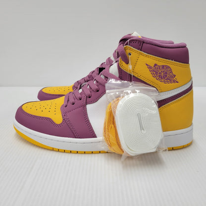 【中古美品】【メンズ】 NIKE ナイキ 555088-706 AIR JORDAN エアジョーダン 1 HIGH ハイ OG BROTHERHOOD ブラザーフッド スニーカー シューズ 靴 160-250801-ya-05-izu サイズ：27cm カラー：ユニバーシティゴールド/ライトボルドー 万代Net店