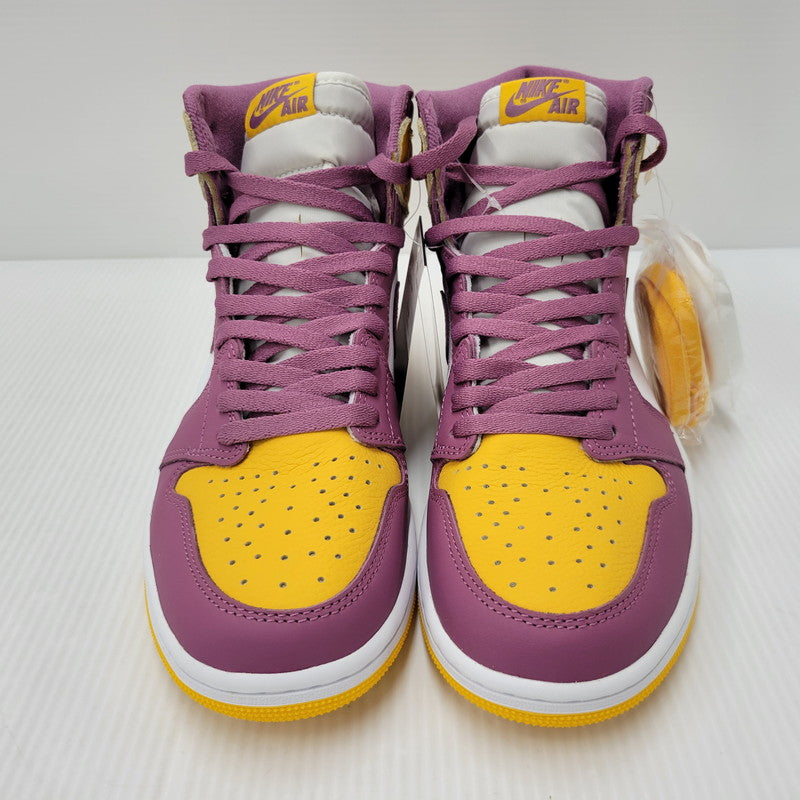 【中古美品】【メンズ】 NIKE ナイキ 555088-706 AIR JORDAN エアジョーダン 1 HIGH ハイ OG BROTHERHOOD ブラザーフッド スニーカー シューズ 靴 160-250801-ya-05-izu サイズ：27cm カラー：ユニバーシティゴールド/ライトボルドー 万代Net店