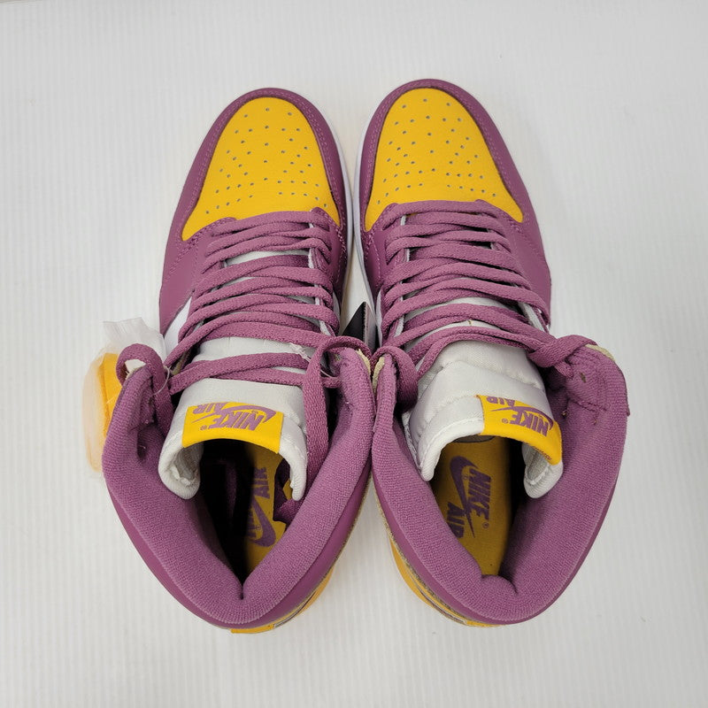 【中古美品】【メンズ】 NIKE ナイキ 555088-706 AIR JORDAN エアジョーダン 1 HIGH ハイ OG BROTHERHOOD ブラザーフッド スニーカー シューズ 靴 160-250801-ya-05-izu サイズ：27cm カラー：ユニバーシティゴールド/ライトボルドー 万代Net店