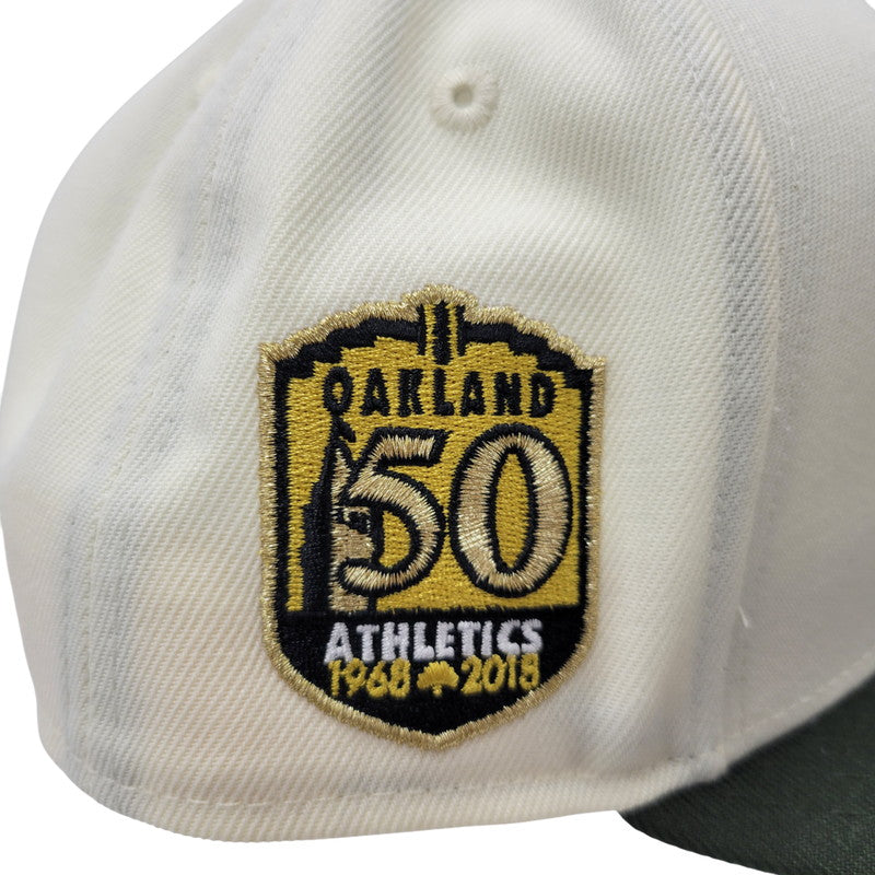 【中古品】【メンズ/レディース】 NEW ERA ニューエラ OAKLAND ATHLETICS 1968-2018 2 TONE CAP オークランド アスレチックス キャップ 帽子 185-250802-as-33-izu サイズ：7 1/2（59.6cm） カラー：ホワイト系×グリーン 万代Net店