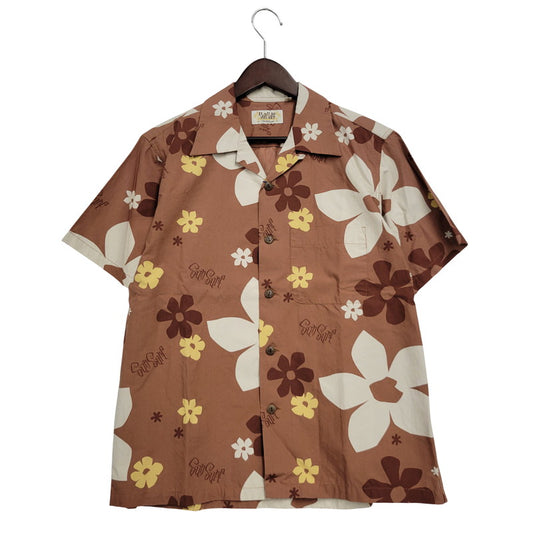 【中古美品】【メンズ】 SUN SURF BY MASKED MARVEL サンサーフバイマスクドマーベル SS37922 ABSTRACT FLOWER HAWAIIAN SHIR アブストラクトフラワー ハワイアンシャツ トップス 半袖 145-250804-ma-19-izu サイズ：S カラー：ブラウン 万代Net店