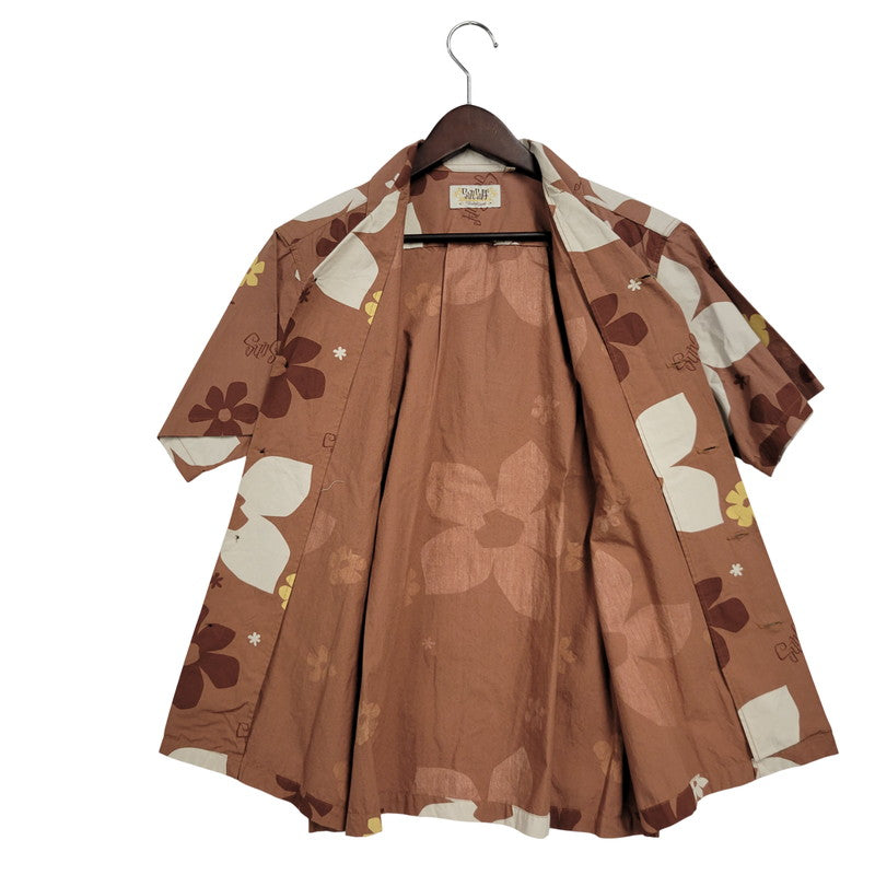【中古美品】【メンズ】 SUN SURF BY MASKED MARVEL サンサーフバイマスクドマーベル SS37922 ABSTRACT FLOWER HAWAIIAN SHIR アブストラクトフラワー ハワイアンシャツ トップス 半袖 145-250804-ma-19-izu サイズ：S カラー：ブラウン 万代Net店