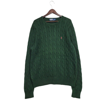 【中古品】【メンズ】 Polo by Ralph Lauren ポロバイラルフローレン PIMA COTTON 90S KNIT SWEATER ピマコットン 90年代 ニットセーター トップス 長袖 146-250804-ma-22-izu サイズ：L カラー：GREEN 万代Net店