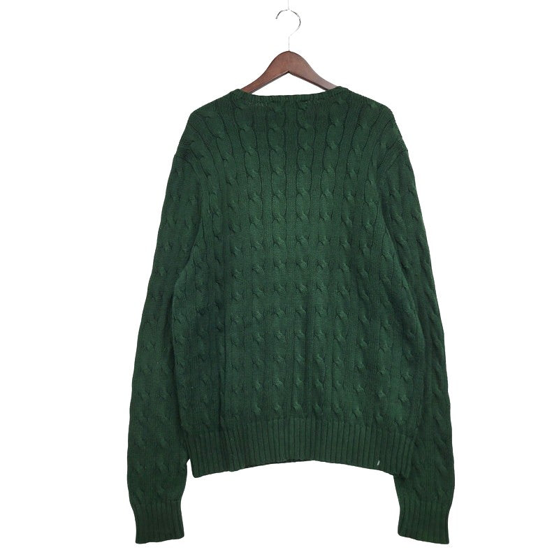 【中古品】【メンズ】 Polo by Ralph Lauren ポロバイラルフローレン PIMA COTTON 90S KNIT SWEATER ピマコットン 90年代 ニットセーター トップス 長袖 146-250804-ma-22-izu サイズ：L カラー：GREEN 万代Net店