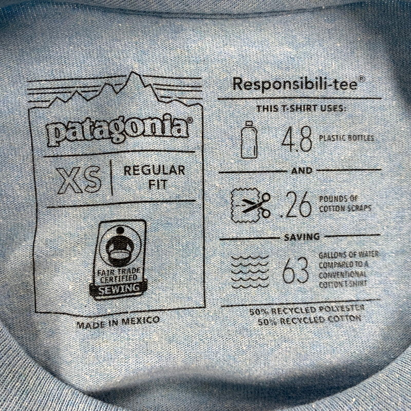 【中古品】【メンズ】 patagonia パタゴニア LOGO POCKET RESPONSIBILI-TEE 39178SP19 ロゴ ポケット レスポンシビリティー Tシャツ ロゴ プリント 半袖 トップス 144-250804-ay-10-izu サイズ：XS カラー：ブルー 万代Net店