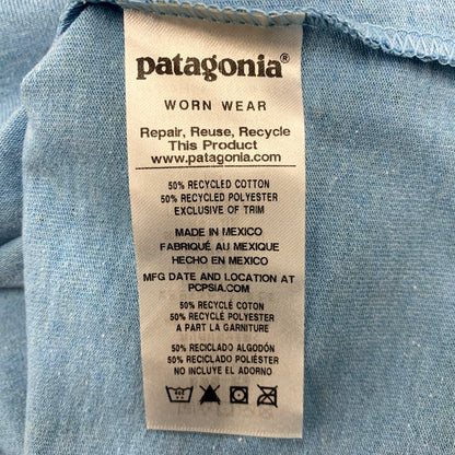 【中古品】【メンズ】 patagonia パタゴニア LOGO POCKET RESPONSIBILI-TEE 39178SP19 ロゴ ポケット レスポンシビリティー Tシャツ ロゴ プリント 半袖 トップス 144-250804-ay-10-izu サイズ：XS カラー：ブルー 万代Net店