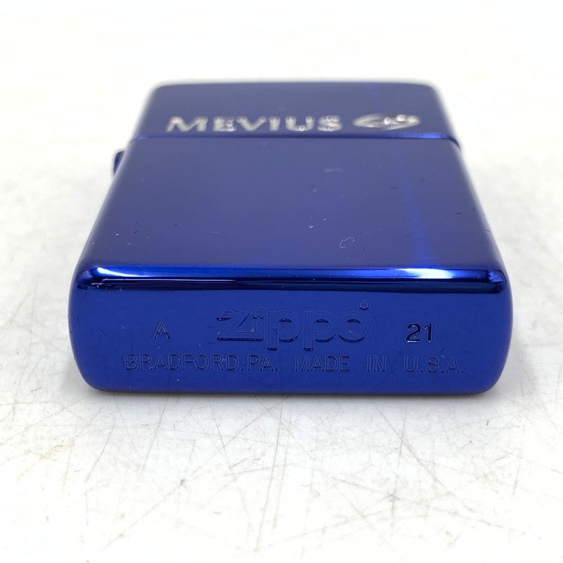 【中古品】【メンズ/レディース】 ZIPPO ジッポ MEVIUS 10TH ANNIVERSARY メビウス 10周年 アニバーサリー OIL LIGHTER オイルライター 喫煙具 206-250808-ya-03-izu カラー：メタリックブルー 万代Net店