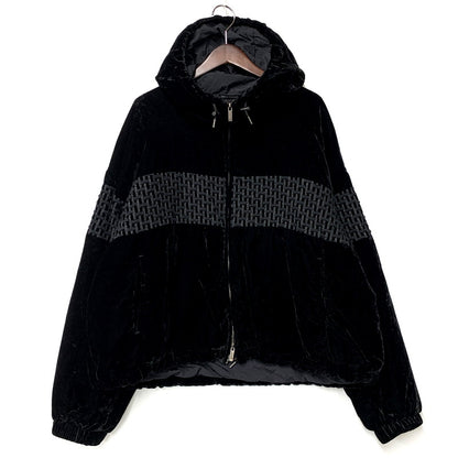 【中古品】【メンズ】 Emporio Armani エンポリオ・アルマーニ B1R380 イタリア製 EMBROIDERED HOODED BLOUSON フーディ アウター 141-250803-rk-08-izu サイズ：01 カラー：ブラック 万代Net店