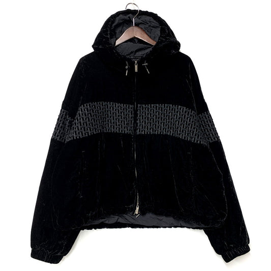 【中古品】【メンズ】 Emporio Armani エンポリオ・アルマーニ B1R380 イタリア製 EMBROIDERED HOODED BLOUSON フーディ アウター 141-250803-rk-08-izu サイズ：01 カラー：ブラック 万代Net店