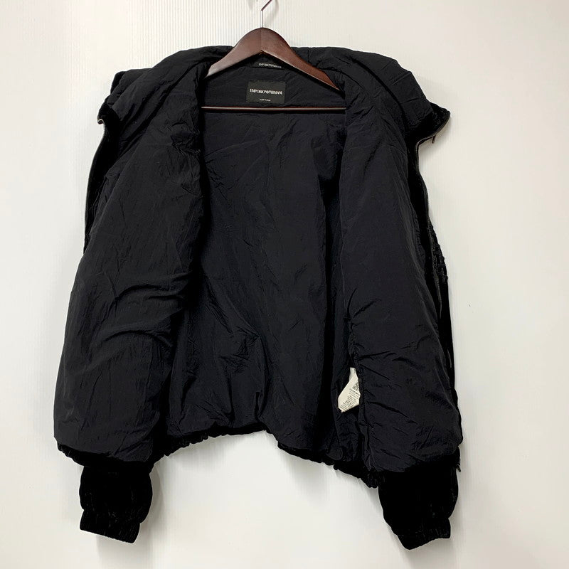 【中古品】【メンズ】 Emporio Armani エンポリオ・アルマーニ B1R380 イタリア製 EMBROIDERED HOODED BLOUSON フーディ アウター 141-250803-rk-08-izu サイズ：01 カラー：ブラック 万代Net店