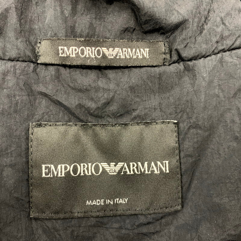【中古品】【メンズ】 Emporio Armani エンポリオ・アルマーニ B1R380 イタリア製 EMBROIDERED HOODED BLOUSON フーディ アウター 141-250803-rk-08-izu サイズ：01 カラー：ブラック 万代Net店