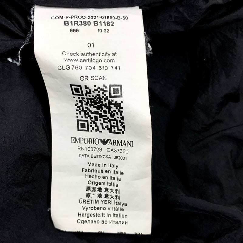 【中古品】【メンズ】 Emporio Armani エンポリオ・アルマーニ B1R380 イタリア製 EMBROIDERED HOODED BLOUSON フーディ アウター 141-250803-rk-08-izu サイズ：01 カラー：ブラック 万代Net店
