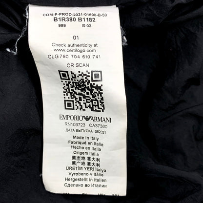 【中古品】【メンズ】 Emporio Armani エンポリオ・アルマーニ B1R380 イタリア製 EMBROIDERED HOODED BLOUSON フーディ アウター 141-250803-rk-08-izu サイズ：01 カラー：ブラック 万代Net店