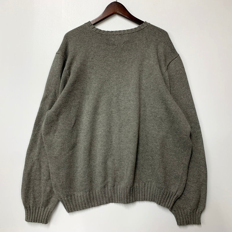 【中古品】【メンズ】 Polo by Ralph Lauren ポロバイラルフローレン COTTON KNIT SWEATER コットン ニット セーター ロゴ 刺繍 トップス 146-250805-ay-16-izu サイズ：XXL カラー：グレー 万代Net店