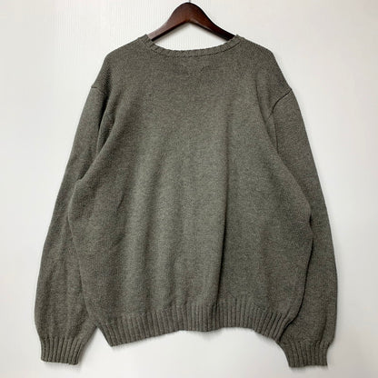 【中古品】【メンズ】 Polo by Ralph Lauren ポロバイラルフローレン COTTON KNIT SWEATER コットン ニット セーター ロゴ 刺繍 トップス 146-250805-ay-16-izu サイズ：XXL カラー：グレー 万代Net店