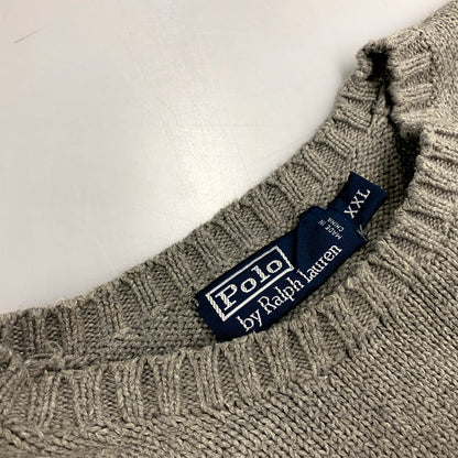 【中古品】【メンズ】 Polo by Ralph Lauren ポロバイラルフローレン COTTON KNIT SWEATER コットン ニット セーター ロゴ 刺繍 トップス 146-250805-ay-16-izu サイズ：XXL カラー：グレー 万代Net店