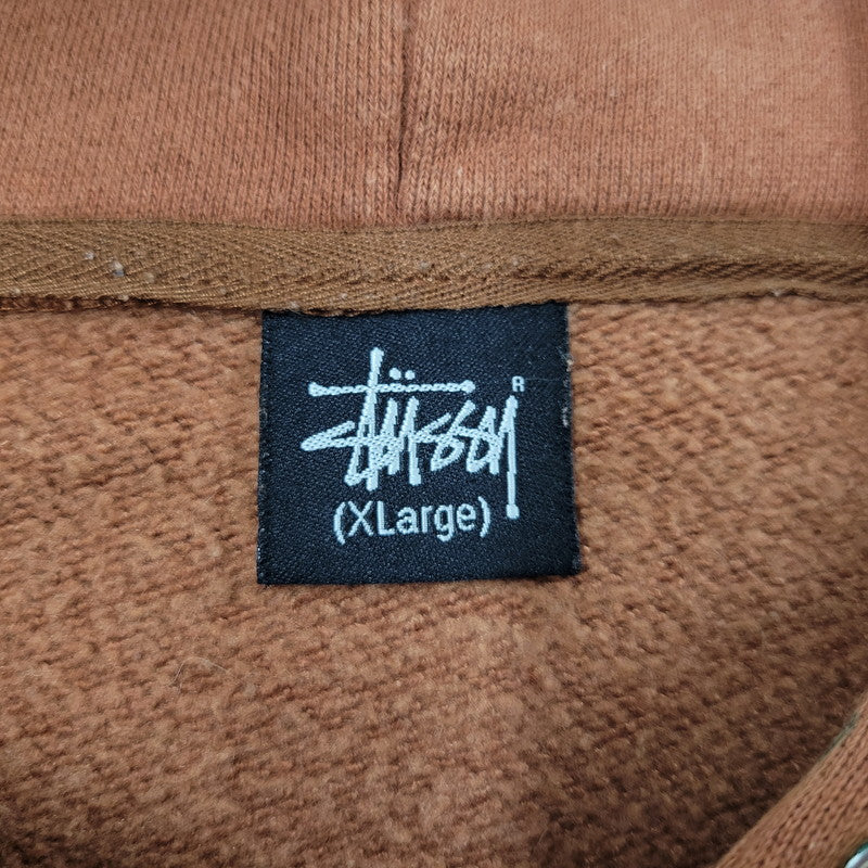 【中古品】【メンズ】 OLD STUSSY オールドステューシー 中国製 00S ENGLISH LETTERS HEAVY WEIGHT HOODIE 00年代 イングリッシュレターズ ヘビーウェイトフーディー トップス パーカー 長袖 142-250803-ma-17-izu サイズ：XL カラー：BROWN 万代Net店