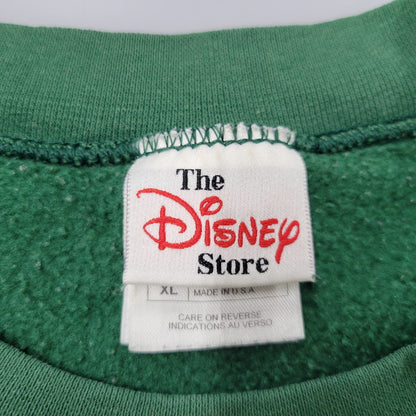 【現状渡し品】【メンズ】 THE DISNEY STORE ディズニーストア MICKEY AND FRIENDS SWEATSHIRT スウェットシャツ USA製 トレーナー 長袖 トップス 146-250806-as-30-izu サイズ：XL カラー：グリーン 万代Net店