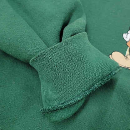 【現状渡し品】【メンズ】 THE DISNEY STORE ディズニーストア MICKEY AND FRIENDS SWEATSHIRT スウェットシャツ USA製 トレーナー 長袖 トップス 146-250806-as-30-izu サイズ：XL カラー：グリーン 万代Net店