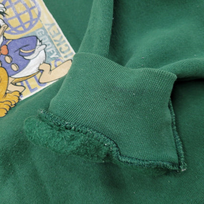 【現状渡し品】【メンズ】 THE DISNEY STORE ディズニーストア MICKEY AND FRIENDS SWEATSHIRT スウェットシャツ USA製 トレーナー 長袖 トップス 146-250806-as-30-izu サイズ：XL カラー：グリーン 万代Net店