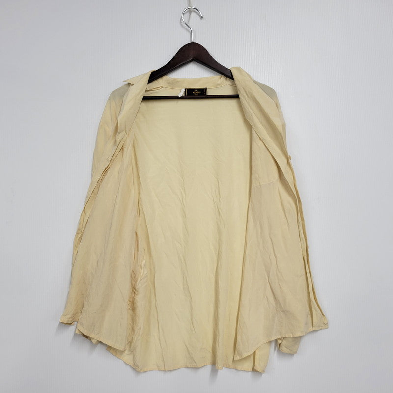 【中古品】【メンズ】 OLD FENDI オールド フェンディ イタリア製 LS OPEN COLLAR SHIRT 長袖 オープン カラー シャツ トップス 141-250805-rk-13-izu サイズ：不明 カラー：ベージュ 万代Net店