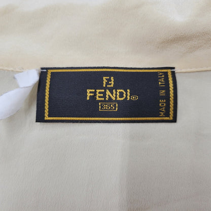 【中古品】【メンズ】 OLD FENDI オールド フェンディ イタリア製 LS OPEN COLLAR SHIRT 長袖 オープン カラー シャツ トップス 141-250805-rk-13-izu サイズ：不明 カラー：ベージュ 万代Net店