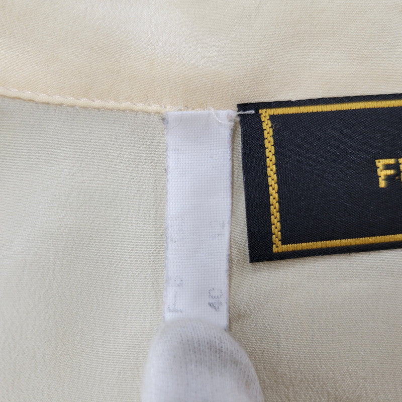 【中古品】【メンズ】 OLD FENDI オールド フェンディ イタリア製 LS OPEN COLLAR SHIRT 長袖 オープン カラー シャツ トップス 141-250805-rk-13-izu サイズ：不明 カラー：ベージュ 万代Net店