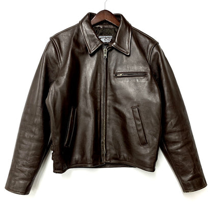 【中古品】【メンズ】 AMERICAN NOSTALGIA アメリカン ノスタルジア LEATHER SINGLE RIDERS JACKET レザー シングル ライダース ジャケット 145-250803-rk-10-izu サイズ：M カラー：ブラウン 万代Net店