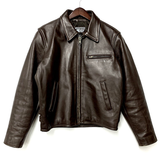 【中古品】【メンズ】 AMERICAN NOSTALGIA アメリカン ノスタルジア LEATHER SINGLE RIDERS JACKET レザー シングル ライダース ジャケット 145-250803-rk-10-izu サイズ：M カラー：ブラウン 万代Net店