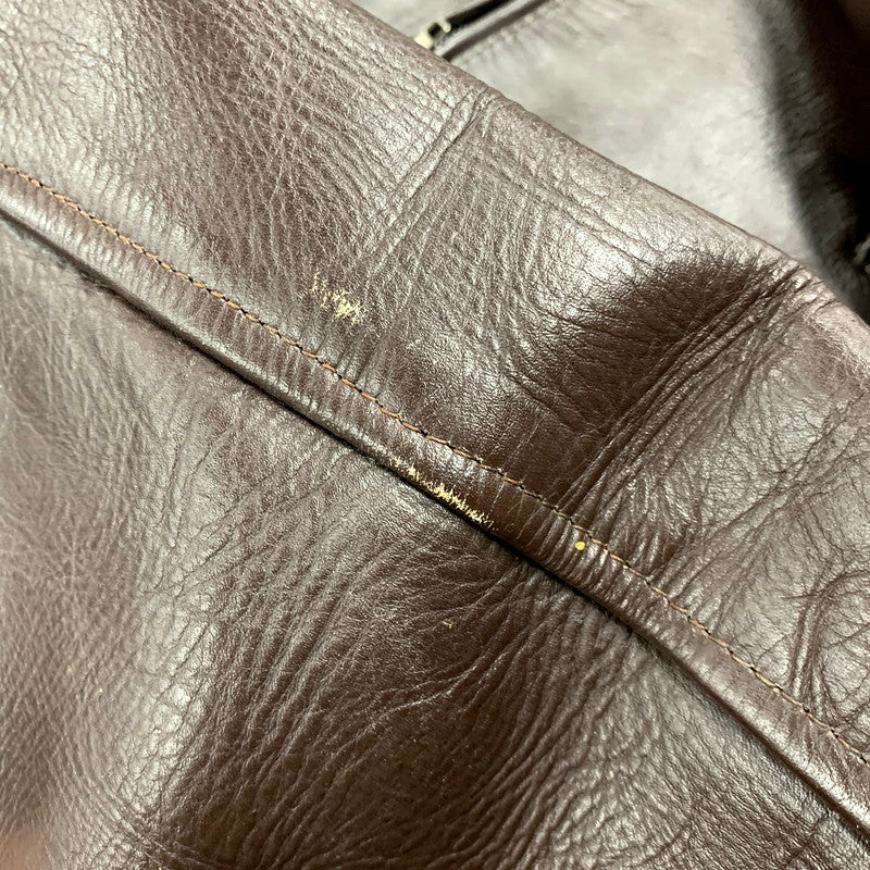 【中古品】【メンズ】 AMERICAN NOSTALGIA アメリカン ノスタルジア LEATHER SINGLE RIDERS JACKET レザー シングル ライダース ジャケット 145-250803-rk-10-izu サイズ：M カラー：ブラウン 万代Net店