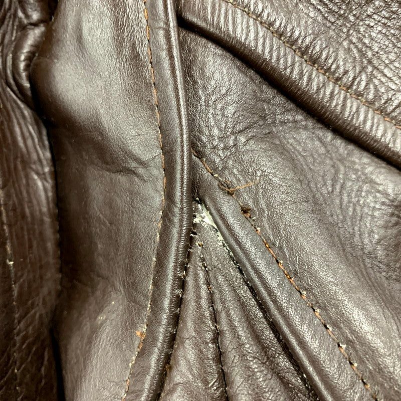 【中古品】【メンズ】 AMERICAN NOSTALGIA アメリカン ノスタルジア LEATHER SINGLE RIDERS JACKET レザー シングル ライダース ジャケット 145-250803-rk-10-izu サイズ：M カラー：ブラウン 万代Net店