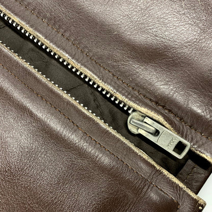 【中古品】【メンズ】 AMERICAN NOSTALGIA アメリカン ノスタルジア LEATHER SINGLE RIDERS JACKET レザー シングル ライダース ジャケット 145-250803-rk-10-izu サイズ：M カラー：ブラウン 万代Net店