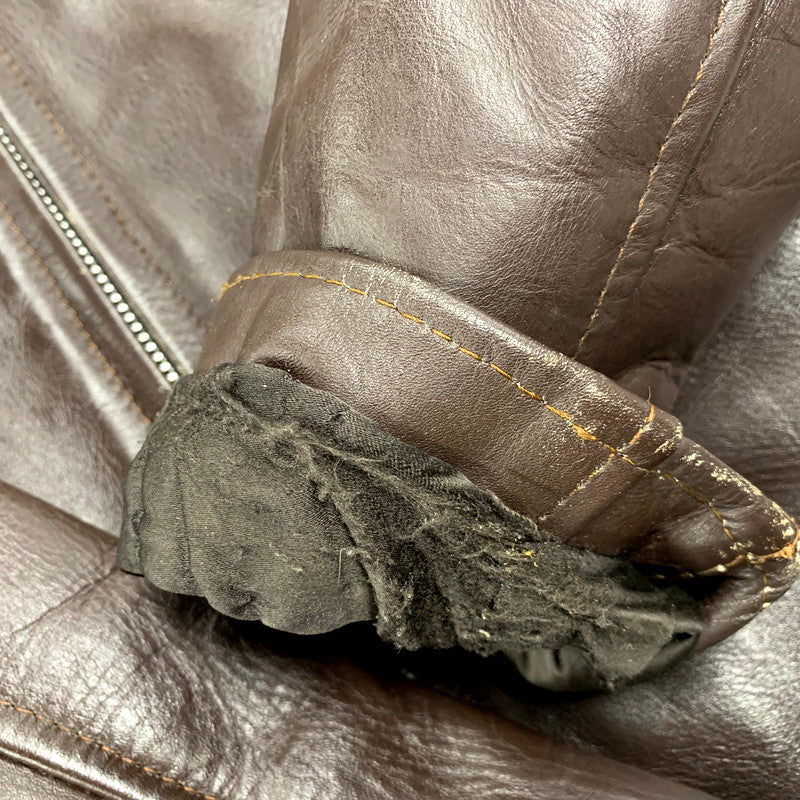 【中古品】【メンズ】 AMERICAN NOSTALGIA アメリカン ノスタルジア LEATHER SINGLE RIDERS JACKET レザー シングル ライダース ジャケット 145-250803-rk-10-izu サイズ：M カラー：ブラウン 万代Net店